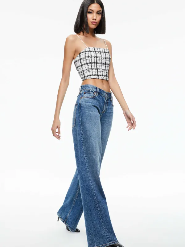 Women Alice and Olivia Ceresi Tweed Crop Top