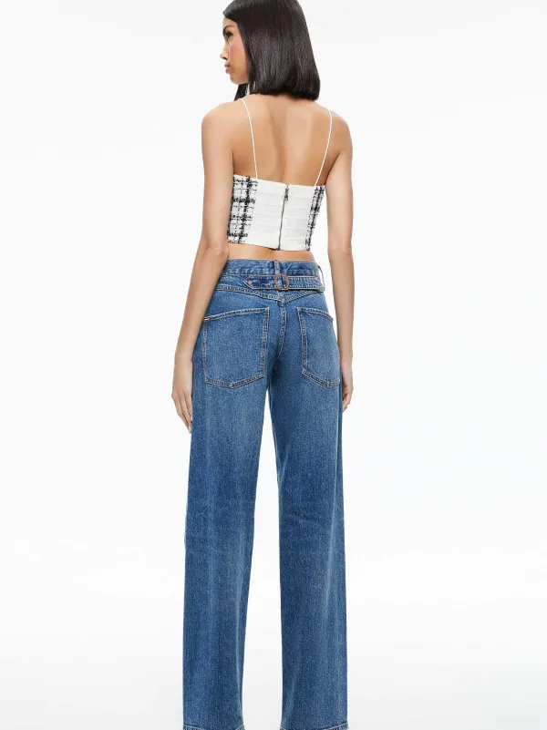 Women Alice and Olivia Ceresi Tweed Crop Top