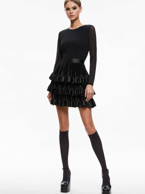 Women Alice and Olivia Chara Tiered Ruffle Mini Dress