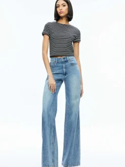 Women Alice and Olivia Cindy Classic Cropped Tee