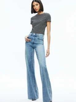 Women Alice and Olivia Cindy Classic Cropped Tee