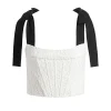 Women Alice and Olivia Clara Bow Strap Bustier Crop Top + Earla Lace Midi Skirt
