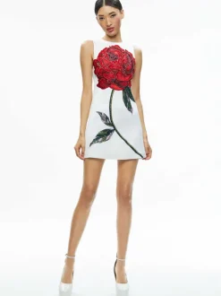 Women Alice and Olivia Clyde Embellished Shift Dress