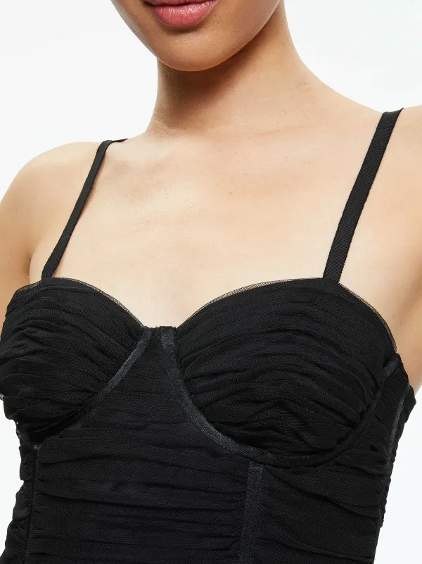 Women Alice and Olivia Damia Ruched Bustier Top