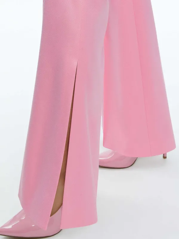 Women Alice and Olivia Danette High Rise Flare Slit Trouser