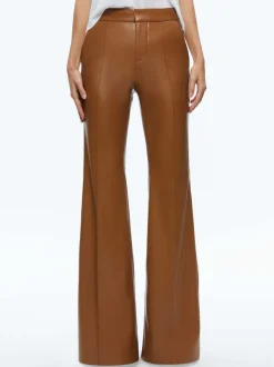 Women Alice and Olivia Danette Vegan Leather Split Hem Trousers