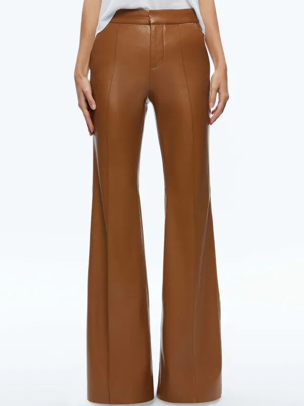 Women Alice and Olivia Danette Vegan Leather Split Hem Trousers