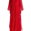 Women Alice and Olivia Day Sunburst Sleeve Maxi Dress