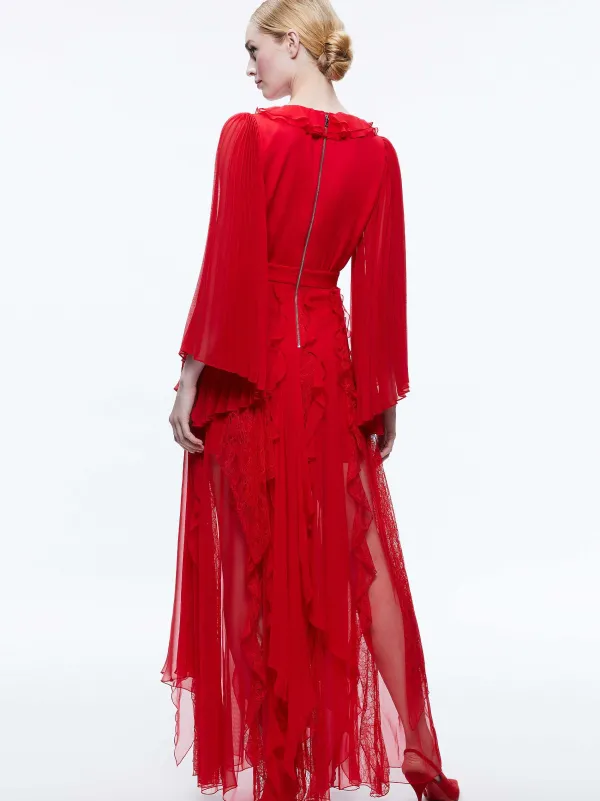 Women Alice and Olivia Day Sunburst Sleeve Maxi Dress