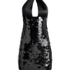 Women Alice and Olivia Dedra Embellished Twist Neck Mini Dress
