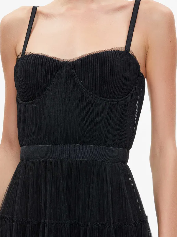 Women Alice and Olivia Deena Pleated Maxi Dress With Hot Pant