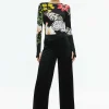 Women Alice and Olivia Delaina Long Sleeve Crop Top