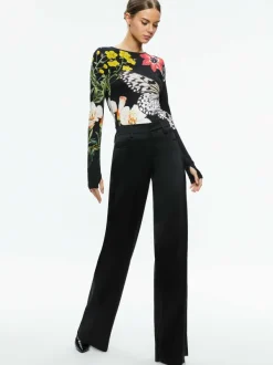 Women Alice and Olivia Delaina Long Sleeve Crop Top