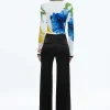 Women Alice and Olivia Delaina Long Sleeve Cropped Top