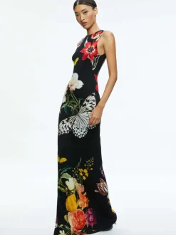Women Alice and Olivia Delora Open Back Maxi Dress
