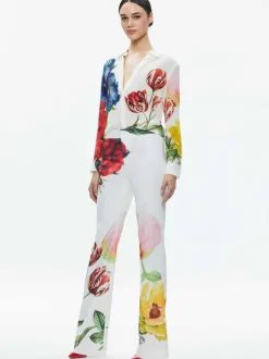 Women Alice and Olivia Denny Notch Collar Boyfriend Blazer + Livi Mid Rise Trouser