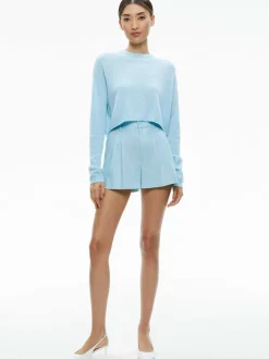 Women Alice and Olivia Denny Notch Collar Boyfriend Plazer + Conry Pleated Short