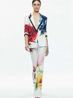 Women Alice and Olivia Denny Notch Collar Boyfriend Blazer + Livi Mid Rise Trouser