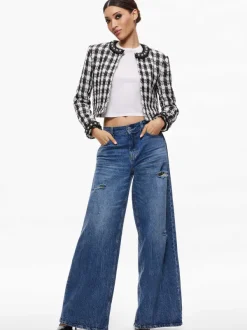 Women Alice and Olivia Deon Two-Fer Tweed Jacket