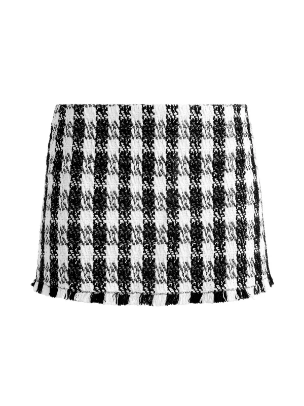 Women Alice and Olivia Deon Two-Fer Tweed Jacket + Mace Tweed Mini Skort