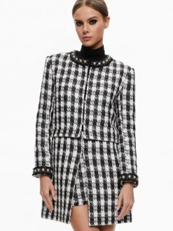 Women Alice and Olivia Deon Two-Fer Tweed Jacket + Mace Tweed Mini Skort