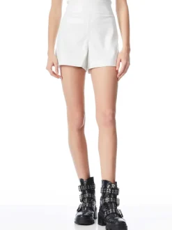 Women Alice and Olivia Donald Vegan Leather Short