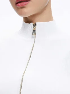 Women Alice and Olivia Dorris Ribbed Zip Up Cardigan