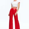 Women Alice and Olivia Dylan High Waisted Vegan Leather Wide Leg Pant