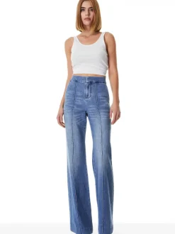 Women Alice and Olivia Dylan High Waisted Wide Leg Jean
