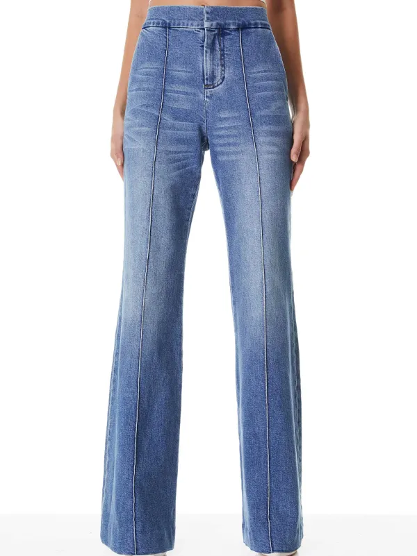 Women Alice and Olivia Dylan High Waisted Wide Leg Jean