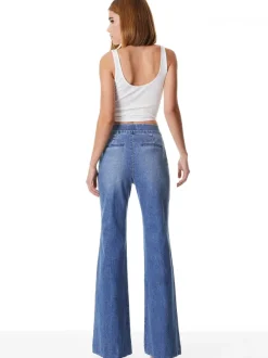 Women Alice and Olivia Dylan High Waisted Wide Leg Jean