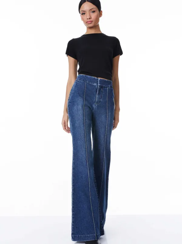 Women Alice and Olivia Dylan High Waisted Wide Leg Jean