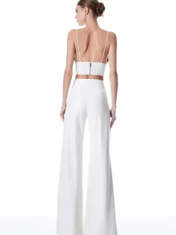 Women Alice and Olivia Dylan Vegan Leather Wide Leg Pant