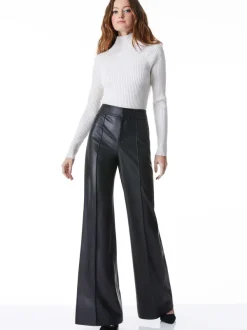 Women Alice and Olivia Dylan Vegan Leather Wide Leg Pant