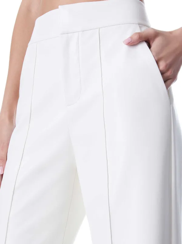Women Alice and Olivia Dylan Vegan Leather Wide Leg Pant