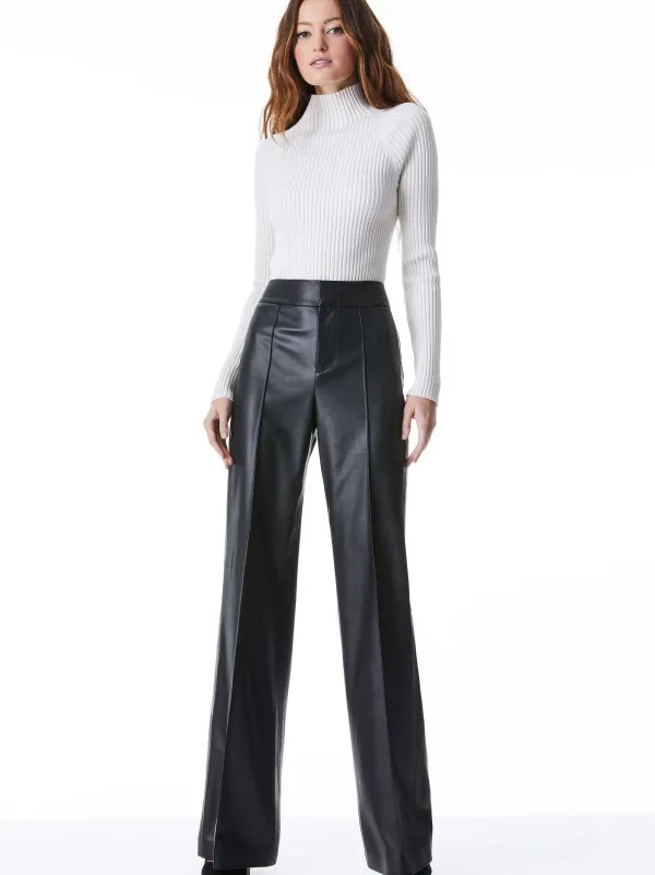Women Alice and Olivia Dylan Vegan Leather Wide Leg Pant