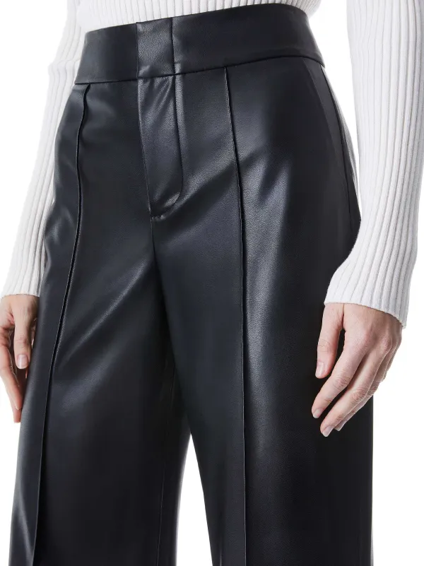 Women Alice and Olivia Dylan Vegan Leather Wide Leg Pant