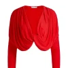Women Alice and Olivia Elda Twisted Draped Cropped Top
