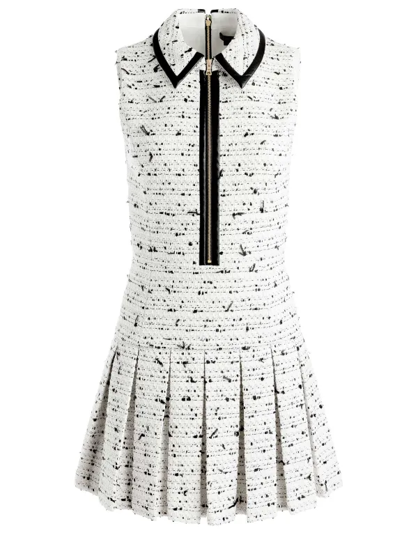 Women Alice and Olivia Ellis Tweed Box Pleat Dress