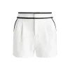 Women Alice and Olivia Esta Pleated Contrast Trim Short