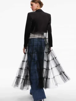 Women Alice and Olivia Everly Tulle Blazer