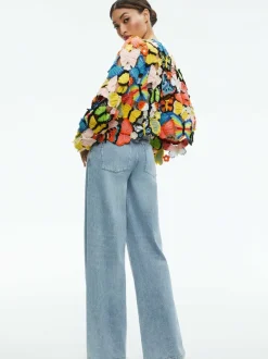 Women Alice and Olivia Fawn Butterfly Crochet Cardigan