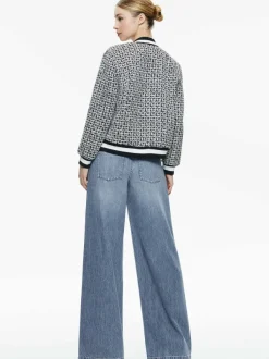 Women Alice and Olivia Felisa Varsity Bomber Jacket