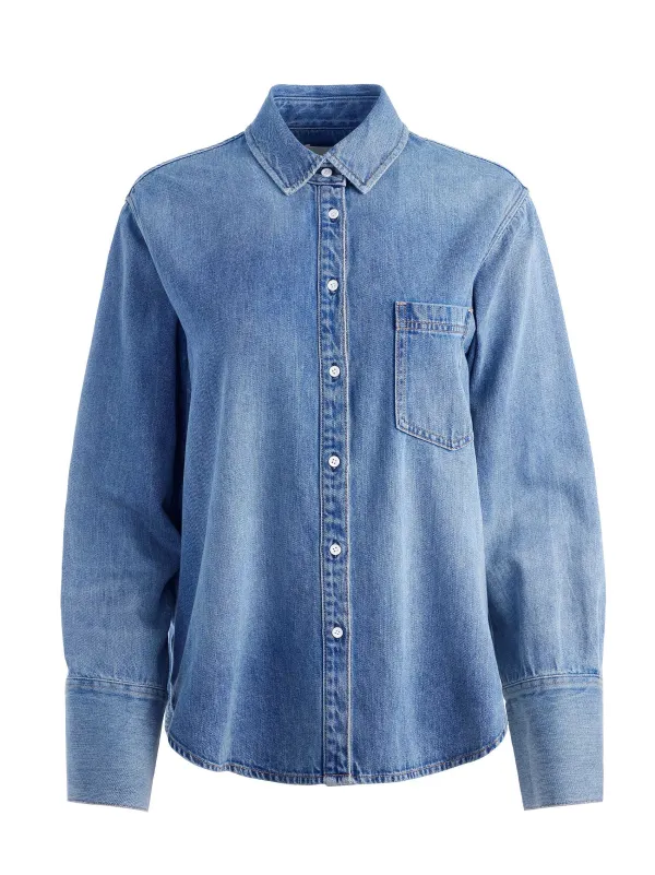 Women Alice and Olivia Finely Denim Button Down
