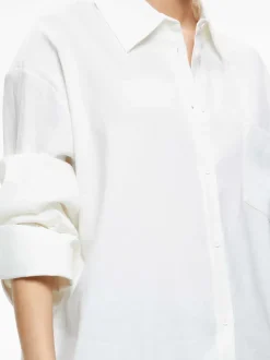 Women Alice and Olivia Finely Oversized Linen Button Down Shirt