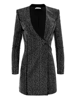 Women Alice and Olivia Guenda Embellished Curved Neckline Blazer Dress