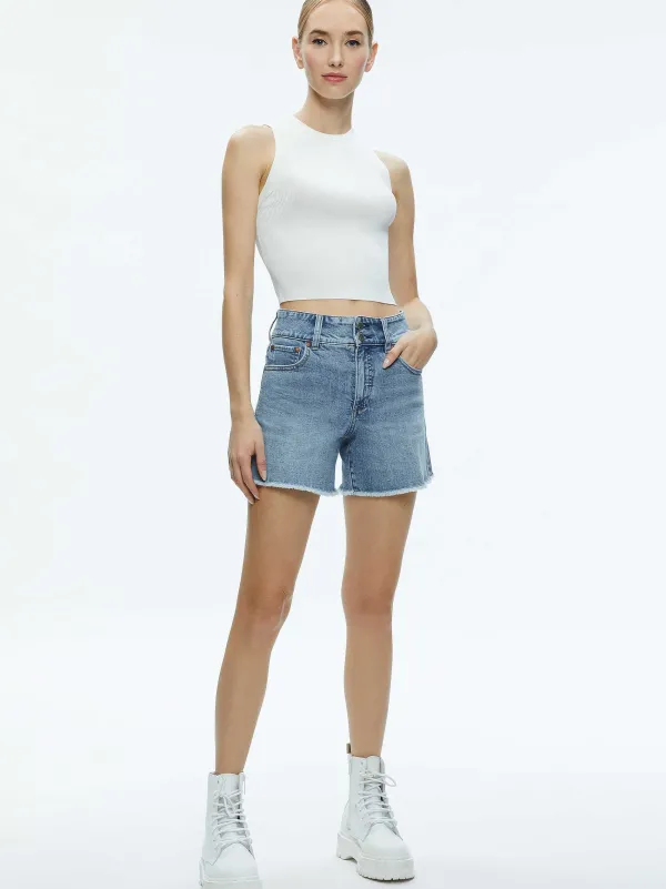 Women Alice and Olivia Han High Rise Wide Waistband Short