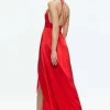 Women Alice and Olivia Hannah Deep V-Neck Scarf Maxi Dress
