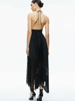Women Alice and Olivia Hannah Deep V-Neck Scarf Maxi Dress
