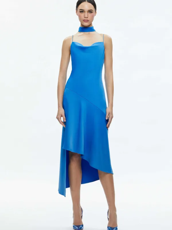 Women Alice and Olivia Harmony Asymmetrical Slip Scarf Dress